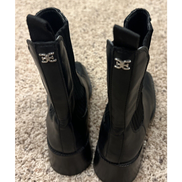 Sam Eldelman Black Leather Biker Boots Size 8 - Picture 6 of 7